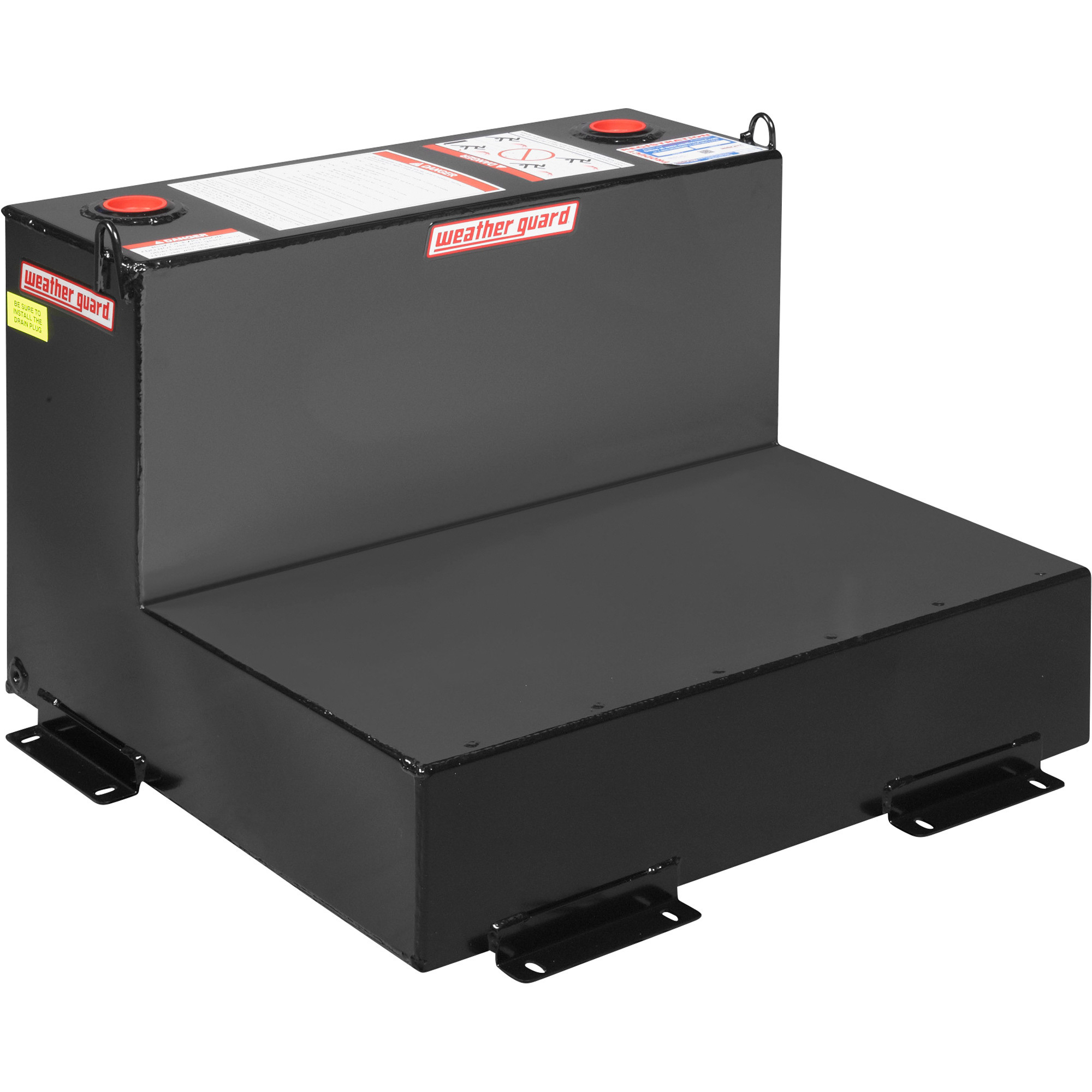 Weather Guard Steel Diesel Fuel Transfer Tank, 50-Gallon, L-Shaped, Black, Model# 350-5-02